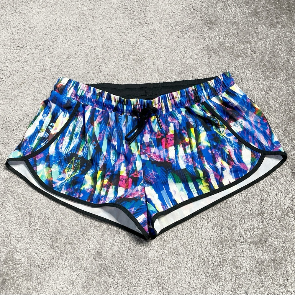Fabletics Womens Size Small Blue Black Multicolor Running Athletic Shorts